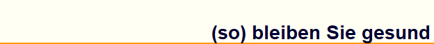 (so) bleiben Sie gesund