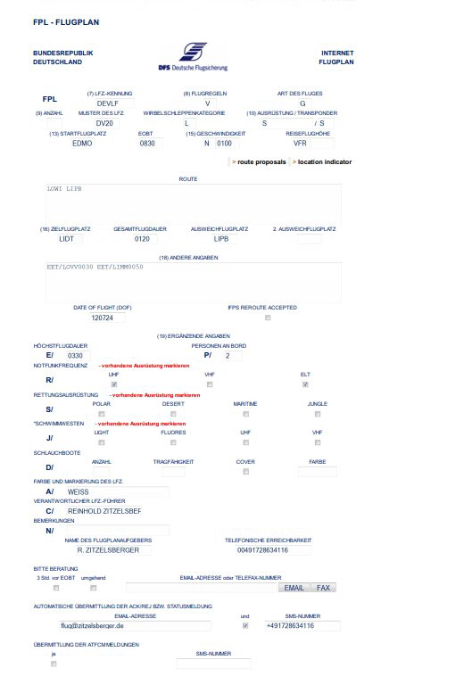 Flugplanmuster EDMO-LIDT